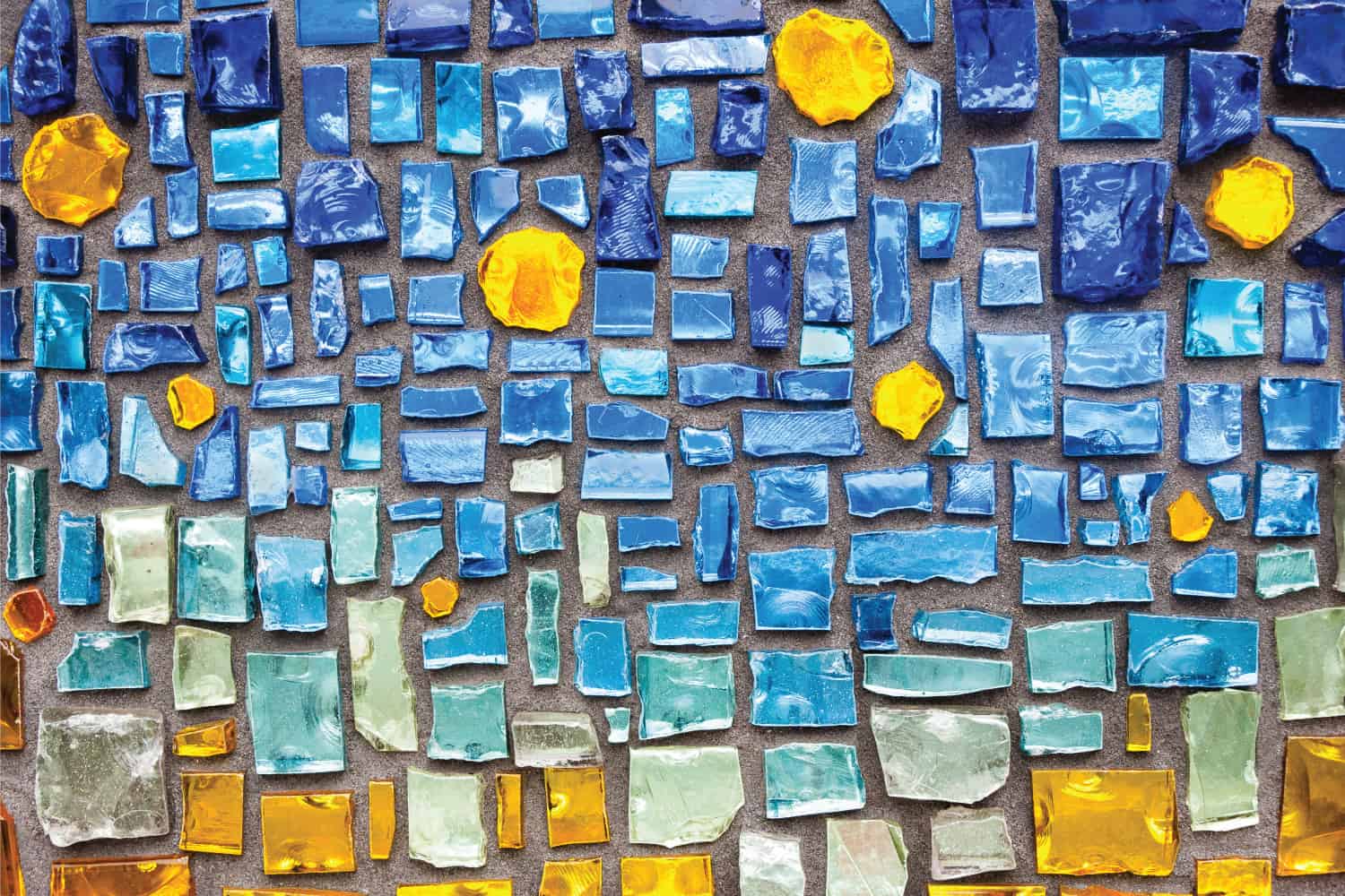 Colorful glass mosaic wall