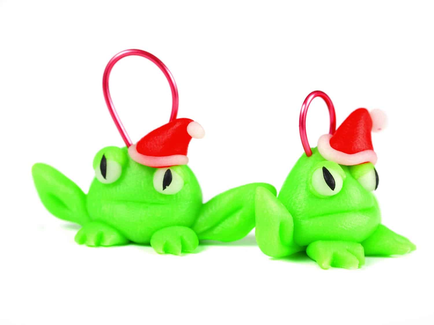 Frogs with santa hat