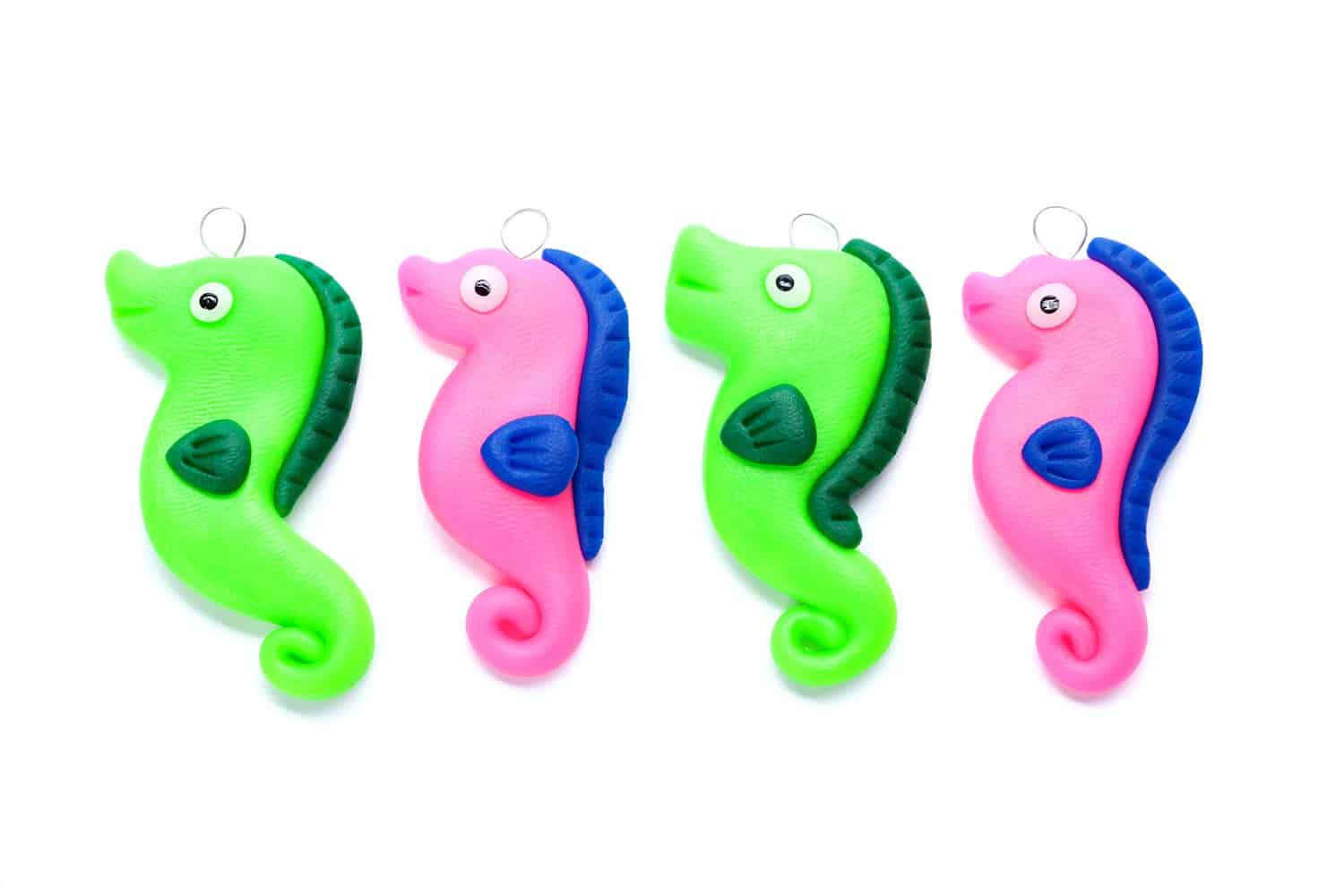 Seahorses made of polymer clay