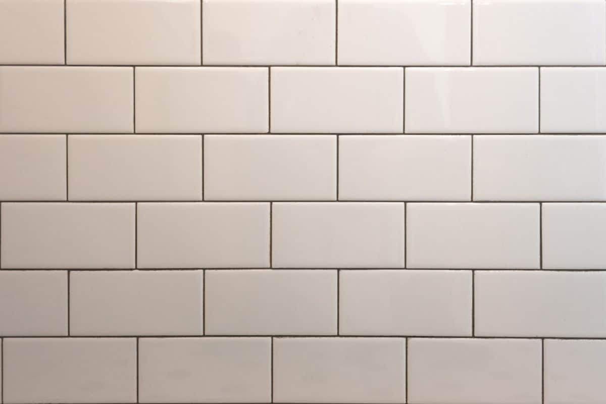 White tiles in the shower room backsplash