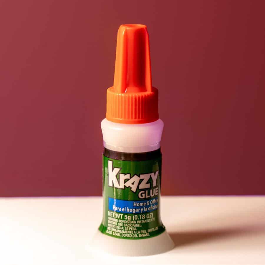 Krazy glue placed on the table