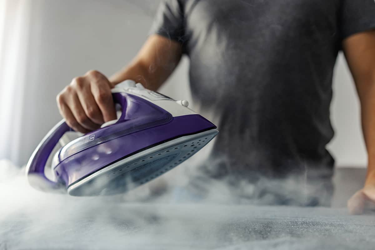 Powerful professional photo effect of water vapor from the hot iron
